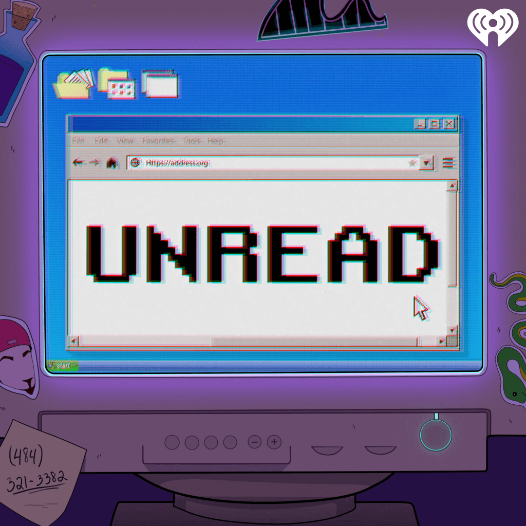 The title "UNREAD" on an older style computer monitor showing an old, Windows XP style UI.