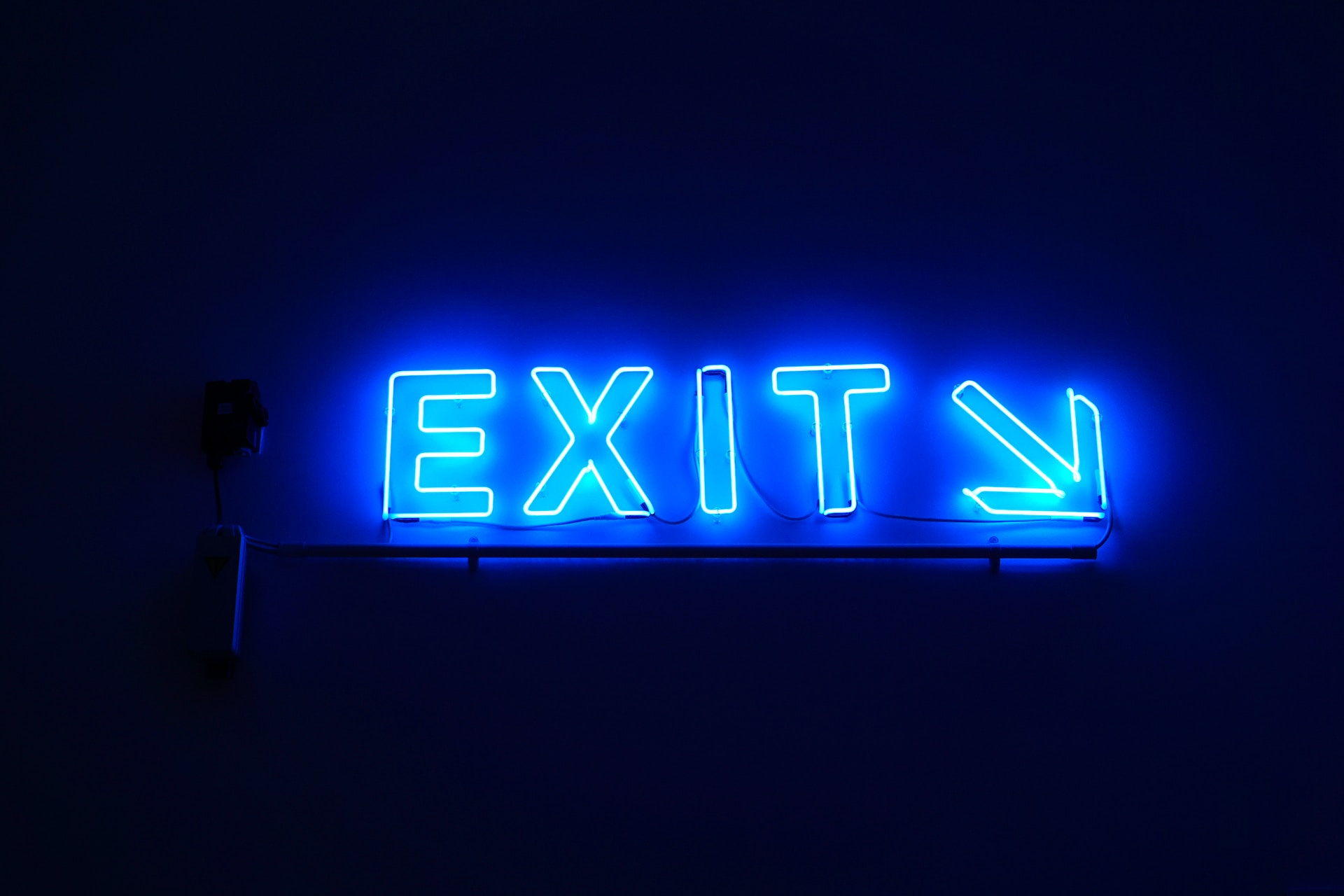 A neon exit sign.