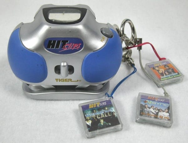 A HitClips boombox player.